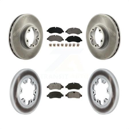 Front Rear Coated Disc Brake Rotors And Semi-Metallic Pads Kit For 2015-2019 Ford Transit-350 HD With 6 Lug Wheels KGS-102267 by Transit Auto