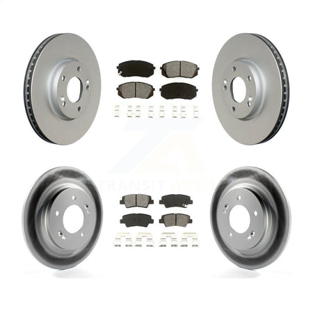 Front Rear Coated Disc Brake Rotors And Semi-Metallic Pads Kit For Kia Soul EV KGS-102274 by Transit Auto