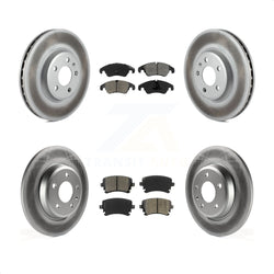 Front Rear Coated Disc Brake Rotors And Semi-Metallic Pads Kit For 2013 Audi A4 allroad KGS-102285
