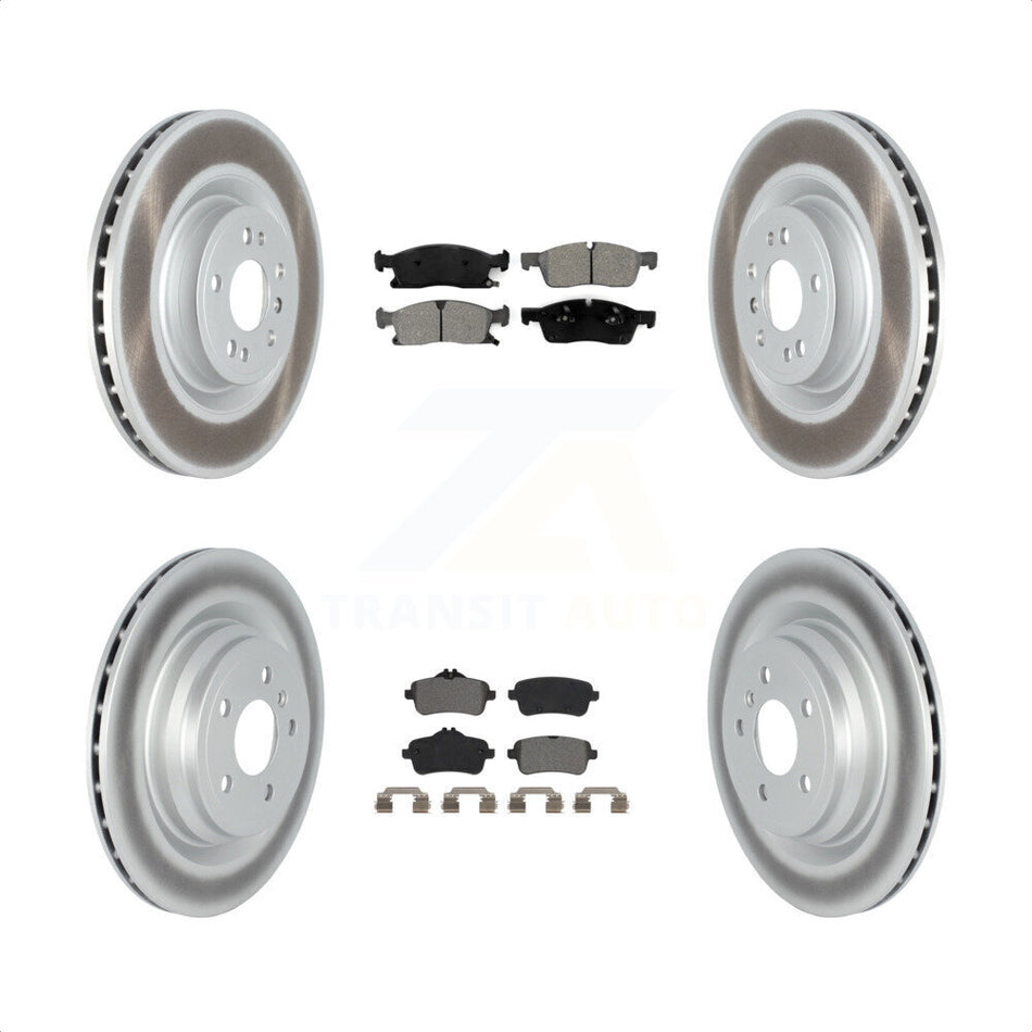 Front Rear Coated Disc Brake Rotors And Semi-Metallic Pads Kit For 2016-2017 Mercedes-Benz GLE400 Without Sport Package KGS-102288 by Transit Auto