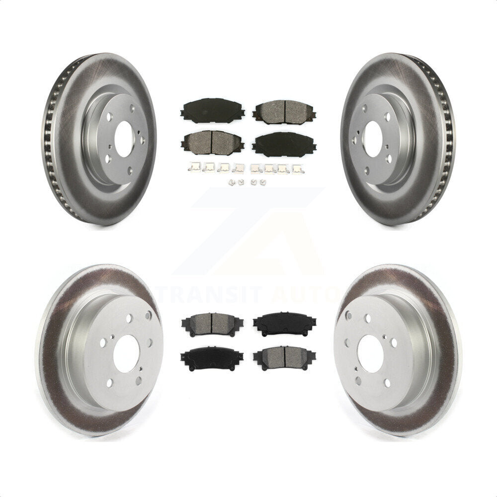 Front Rear Coated Disc Brake Rotors And Semi-Metallic Pads Kit For 2016-2019 Toyota Mirai KGS-102296 by Transit Auto