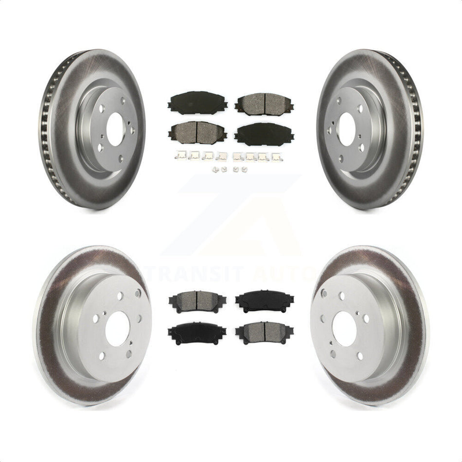 Front Rear Coated Disc Brake Rotors And Semi-Metallic Pads Kit For 2016-2019 Toyota Mirai KGS-102296 by Transit Auto