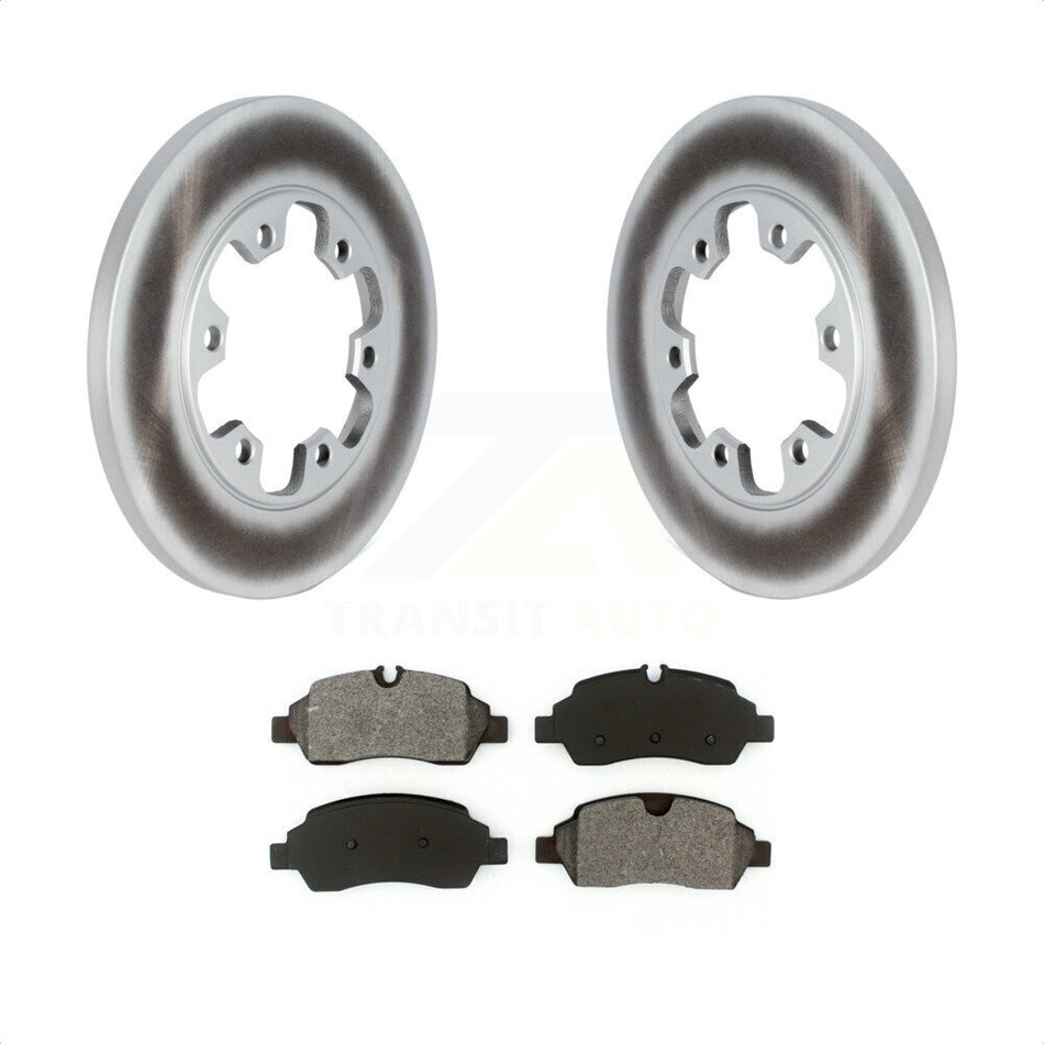 Rear Coated Disc Brake Rotors And Semi-Metallic Pads Kit For 2015-2019 Ford Transit-350 HD With 6 Lug Wheels KGS-102306 by Transit Auto