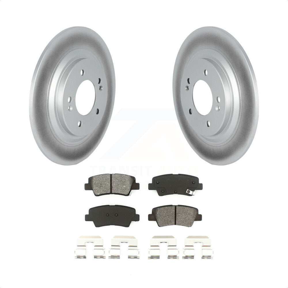 Rear Coated Disc Brake Rotors And Semi-Metallic Pads Kit For 2017 Kia Cadenza Limited Technology With Electric Parking KGS-102307 by Transit Auto