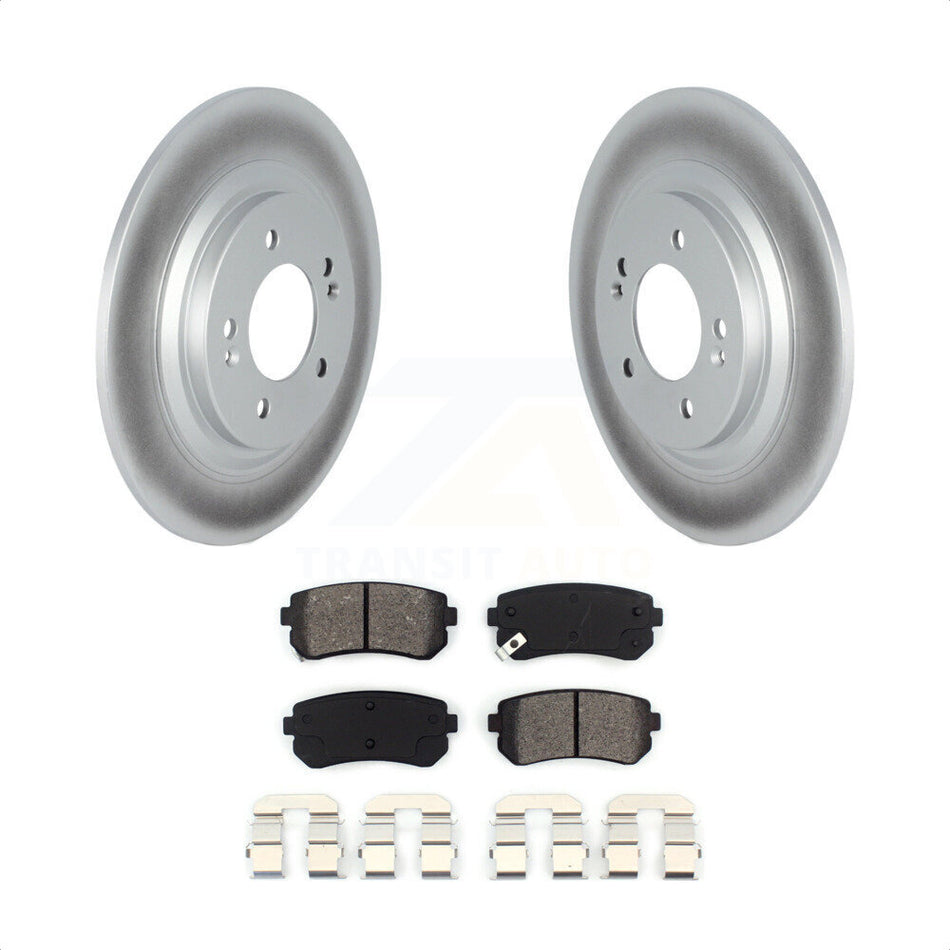 Rear Coated Disc Brake Rotors And Semi-Metallic Pads Kit For 2017 Kia Cadenza Limited Technology With Manual Parking KGS-102308 by Transit Auto