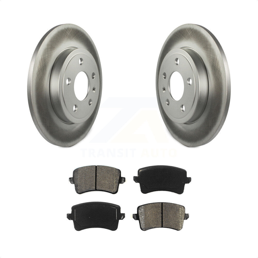 Rear Coated Disc Brake Rotors And Semi-Metallic Pads Kit For 2009 Audi A4 Quattro Sedan Wagon With 288mm Diameter Rotor KGS-102311 by Transit Auto