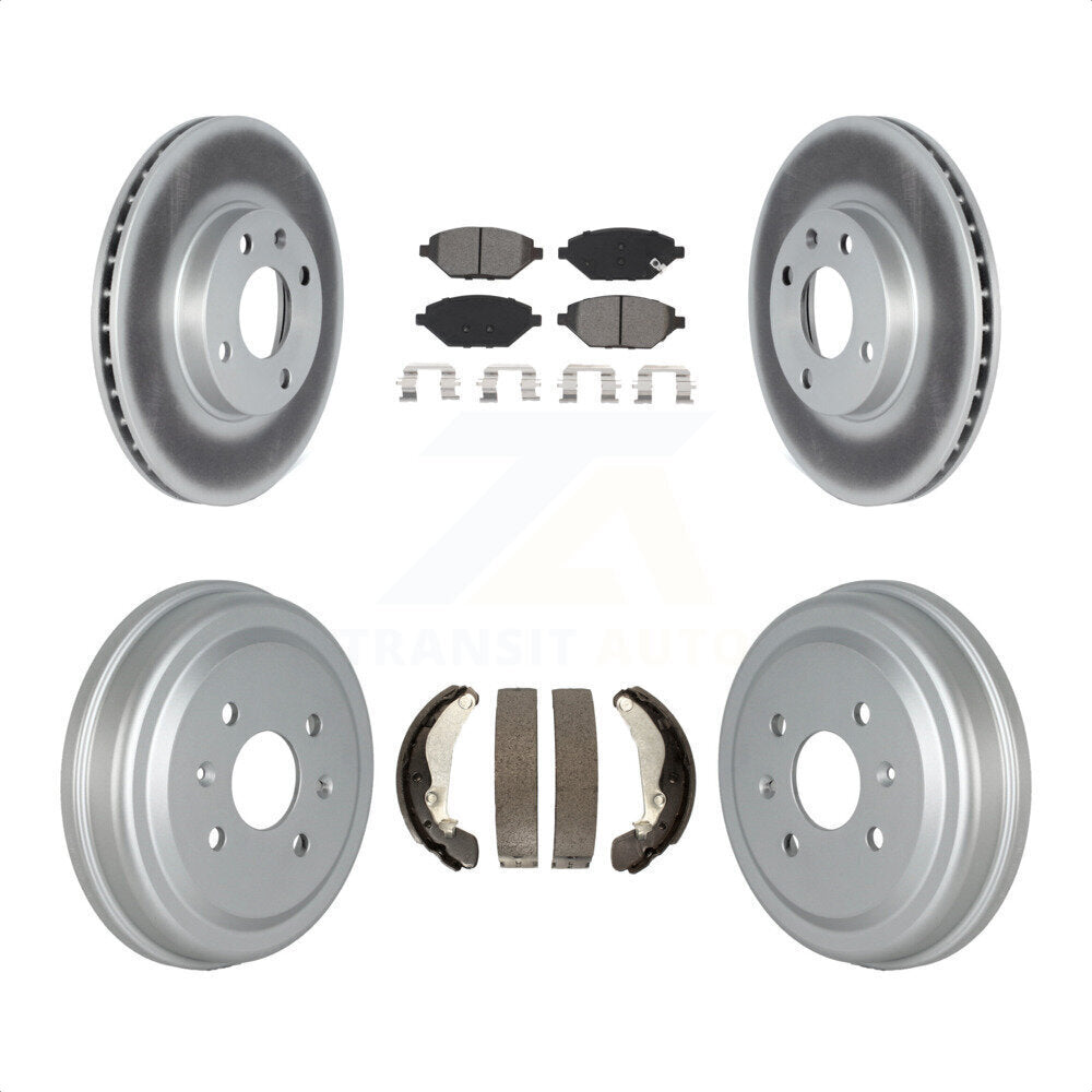 Front Rear Coated Disc Brake Rotors Semi-Metallic Pads And Drum Kit For 2016-2021 Chevrolet Spark KGS-102322 by Transit Auto