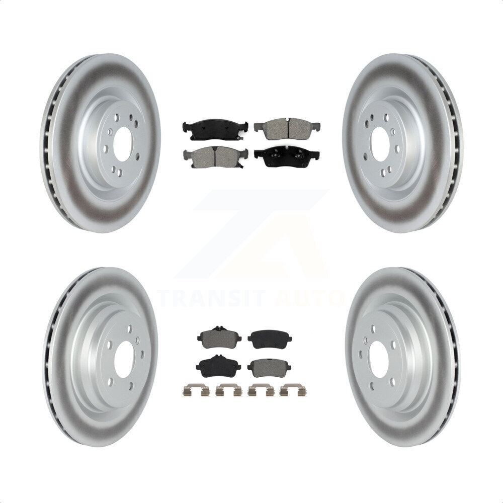 Front Rear Coated Disc Brake Rotors And Semi-Metallic Pads Kit For 2016-2017 Mercedes-Benz GLE400 With AMG Package KGS-102350 by Transit Auto