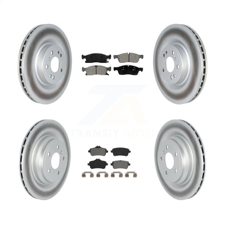 Front Rear Coated Disc Brake Rotors And Semi-Metallic Pads Kit For 2016-2017 Mercedes-Benz GLE400 With AMG Package KGS-102350 by Transit Auto