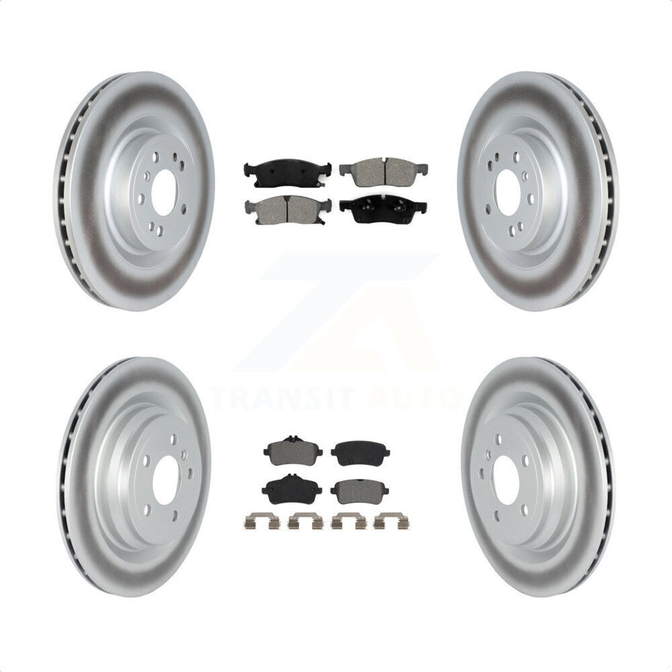 Front Rear Coated Disc Brake Rotors And Semi-Metallic Pads Kit For 2016-2017 Mercedes-Benz GLE400 With AMG Package KGS-102350 by Transit Auto