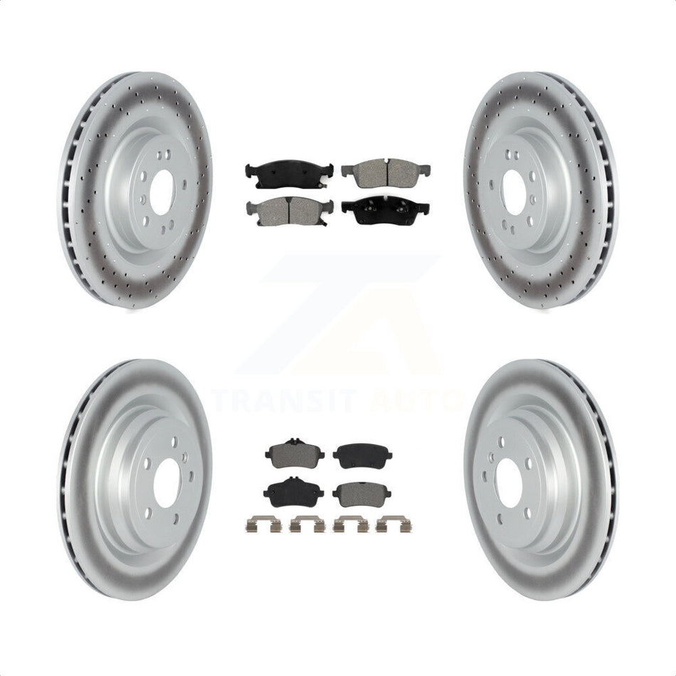 Front Rear Coated Disc Brake Rotors And Semi-Metallic Pads Kit For 2016-2017 Mercedes-Benz GLE400 With AMG Package KGS-102351 by Transit Auto