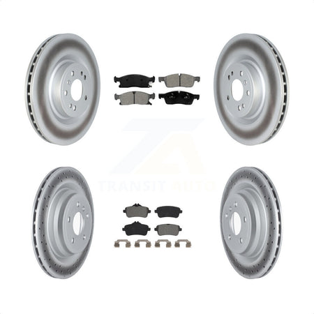 Front Rear Coated Disc Brake Rotors And Semi-Metallic Pads Kit For 2016-2017 Mercedes-Benz GLE400 With AMG Package KGS-102352 by Transit Auto