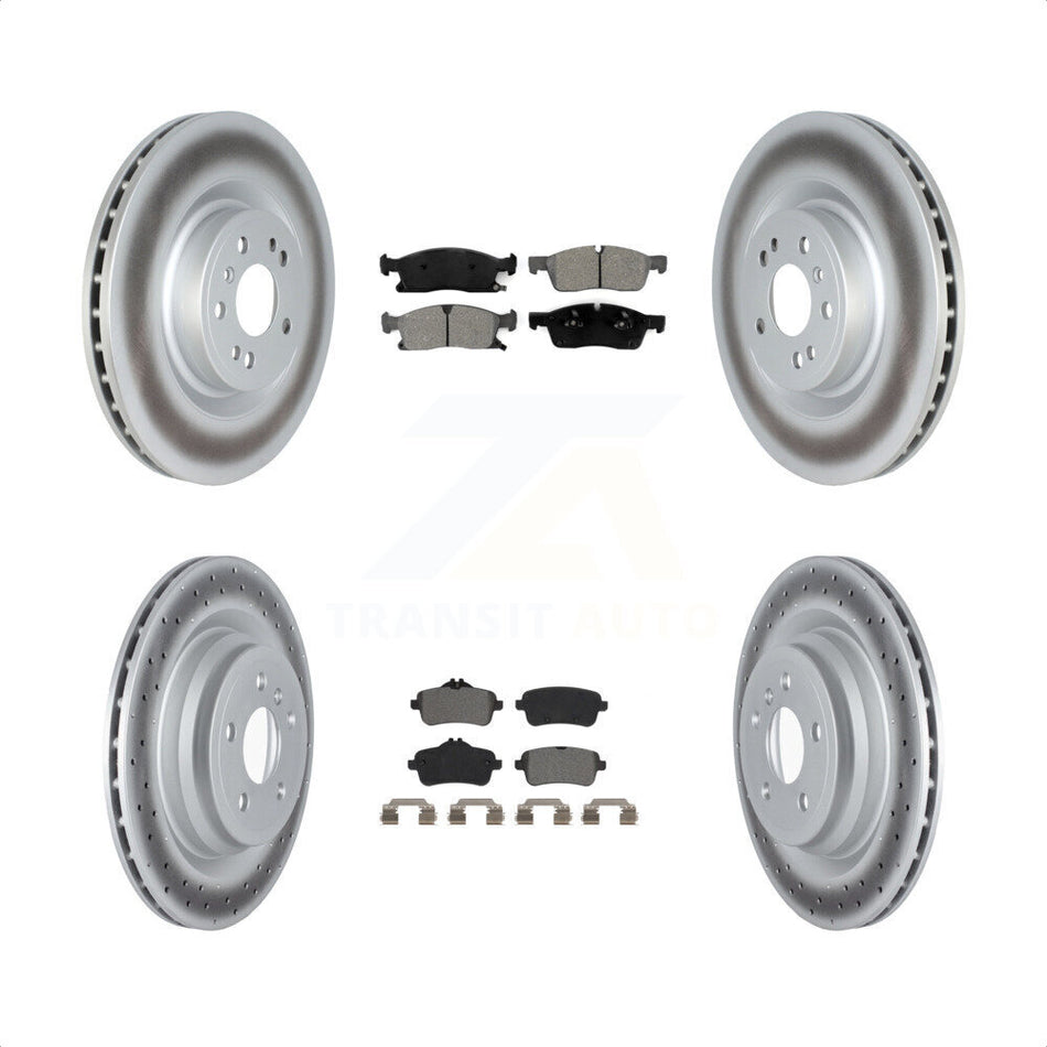 Front Rear Coated Disc Brake Rotors And Semi-Metallic Pads Kit For 2016-2017 Mercedes-Benz GLE400 With AMG Package KGS-102352 by Transit Auto
