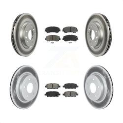 Front Rear Coated Disc Brake Rotors And Semi-Metallic Pads Kit For 2019-2019 Nissan Rogue Sport Qashqai With Manual Parking SL KGS-102365