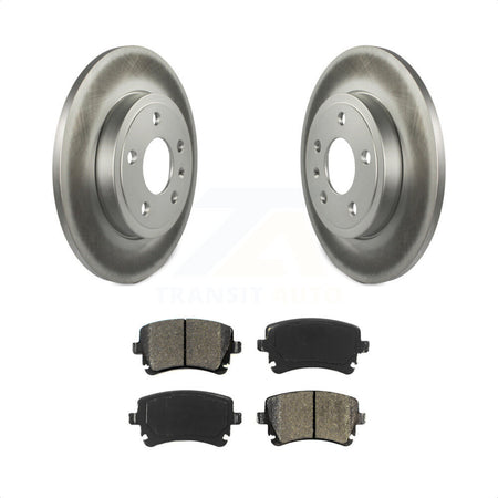 Rear Coated Disc Brake Rotors And Semi-Metallic Pads Kit For 2008 Audi A4 Quattro With 300mm Diameter Rotor KGS-102369 by Transit Auto