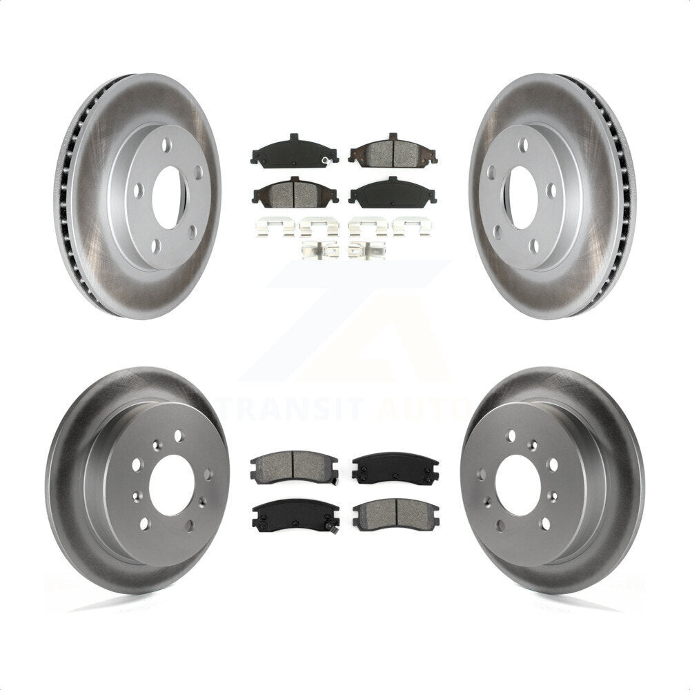 Front Rear Coated Disc Brake Rotors And Semi-Metallic Pads Kit For Pontiac Grand Am Oldsmobile Alero KGS-102377 by Transit Auto