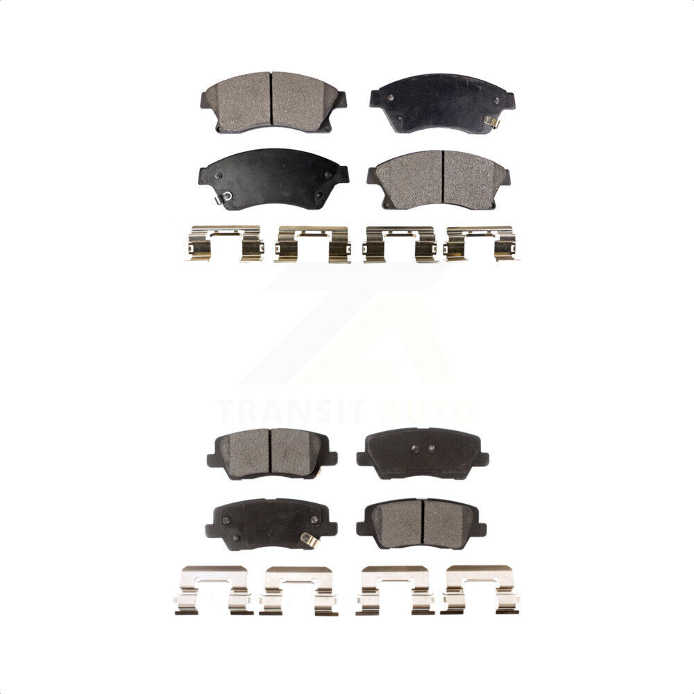 Front Rear Semi-Metallic Brake Pads Kit For 2013-2015 Cadillac ATS With 300mm Diameter Rotor KPF-100215 by Positive Plus