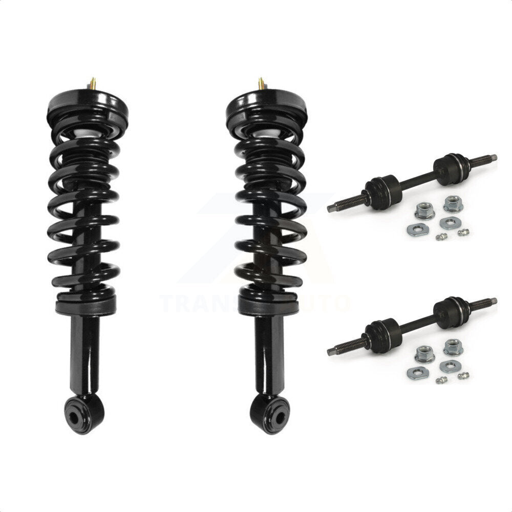 Front Complete Shock Assembly And TQ Link Kit For Ford F-150 Excludes Rear Wheel Drive Torsion Suspension KSS-100832 by Transit Auto