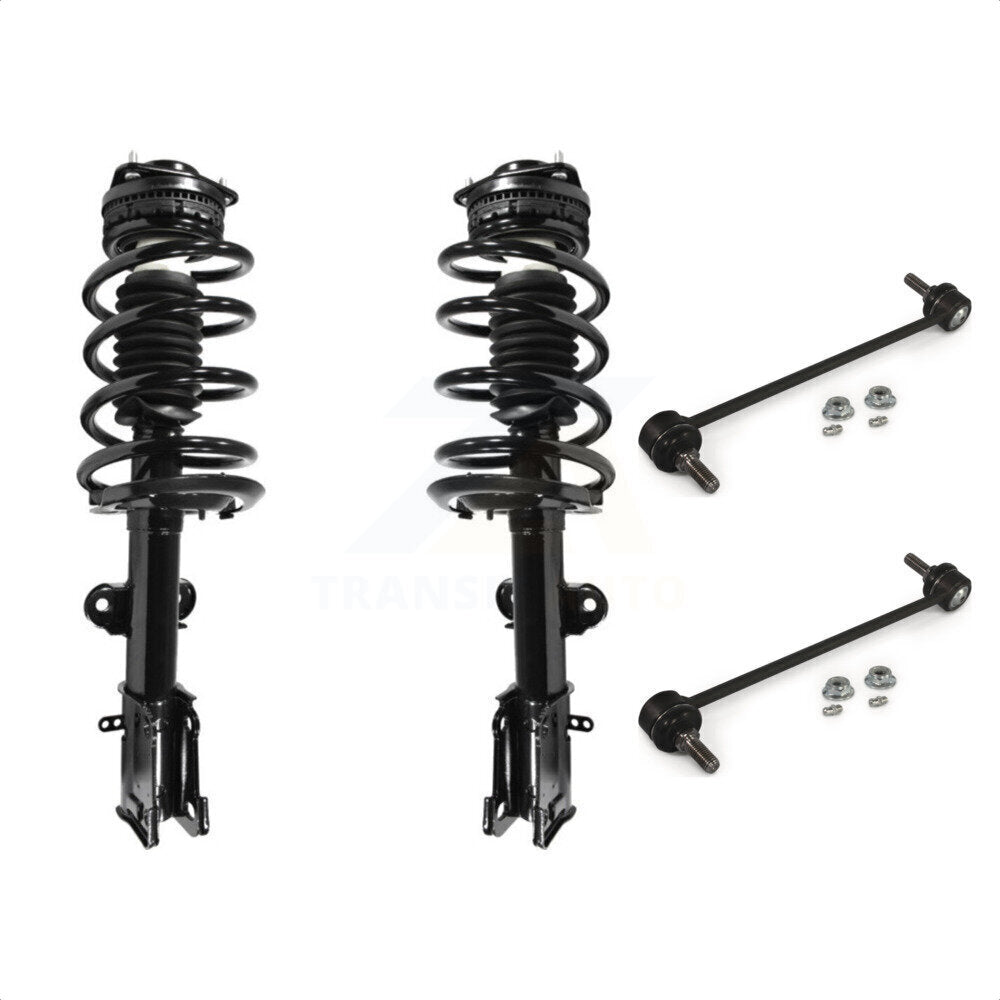 Front Complete Shock Assembly And TQ Link Kit For Dodge Grand Caravan Chrysler Town & Country Volkswagen Routan Ram C/V EXCLUDES MODELS WITH NIVOMAT REAR SUSPENSION KSS-100845 by Transit Auto