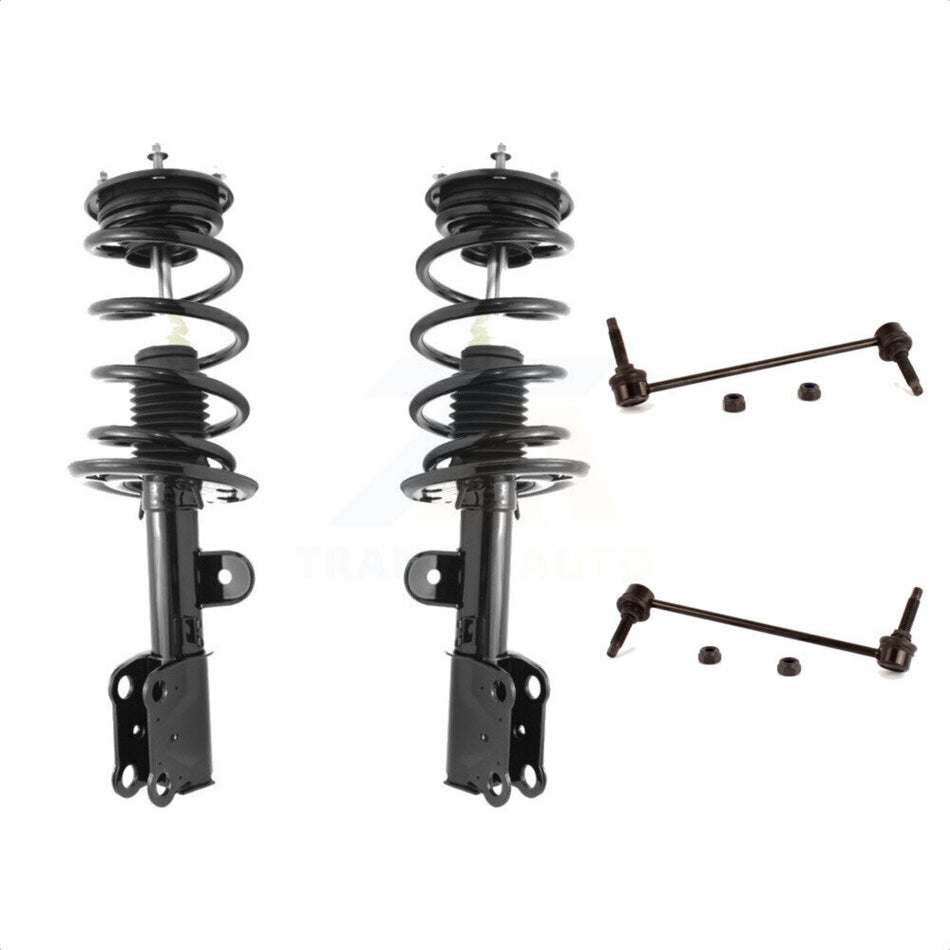 Front Complete Shock Assembly And TQ Link Kit For 2013-2019 Ford Taurus Limited SE SEL with 3.5L Excludes SHO Police Models 4 Cylinder Engine KSS-100878 by Transit Auto