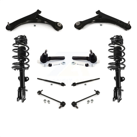 Front Control Arms And Complete Shock Tie Rods Link Sway Bar Kit (10Pc) For Dodge Grand Caravan Chrysler Town & Country Ram C/V EXCLUDES MODELS WITH NIVOMAT REAR SUSPENSION KSS-103926 by Transit Auto