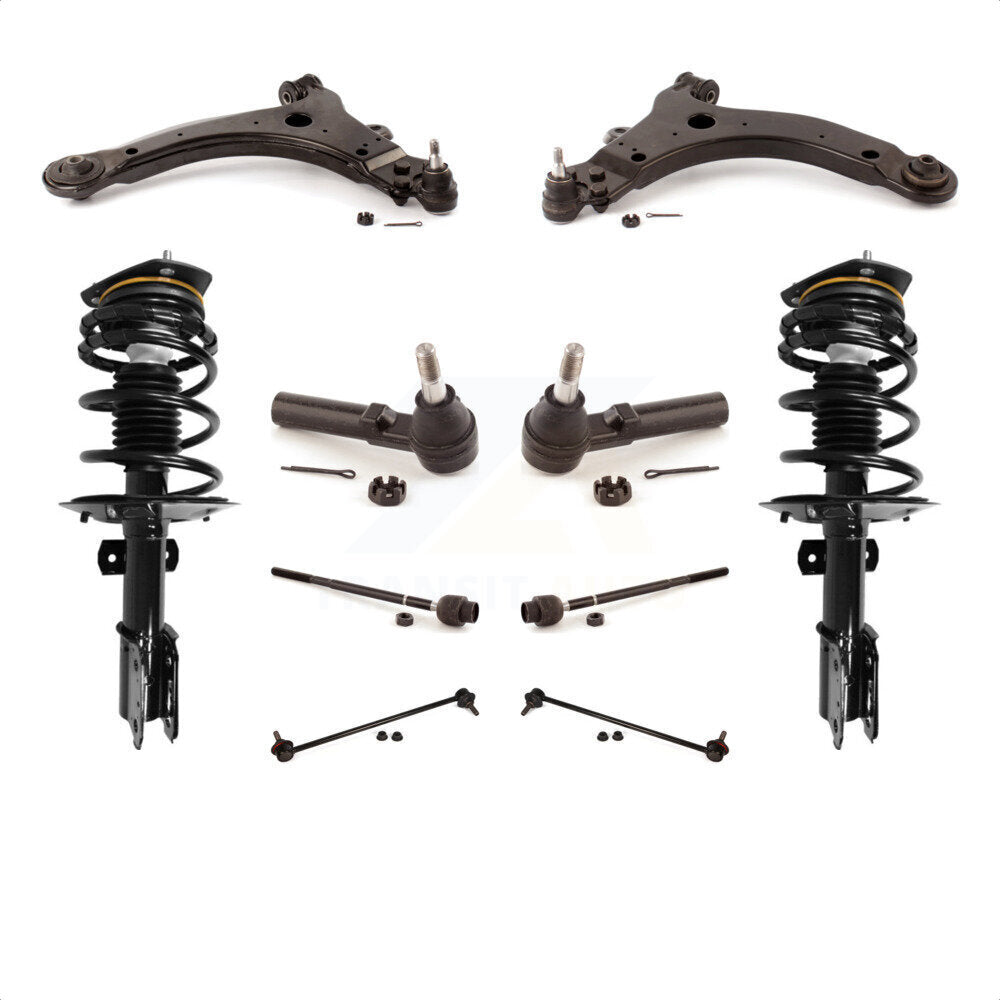 Front Control Arms Assembly And Complete Shock Tie Rods Link Sway Bar Suspension Kit (10Pc) For Pontiac Grand Prix KSS-103938 by Transit Auto