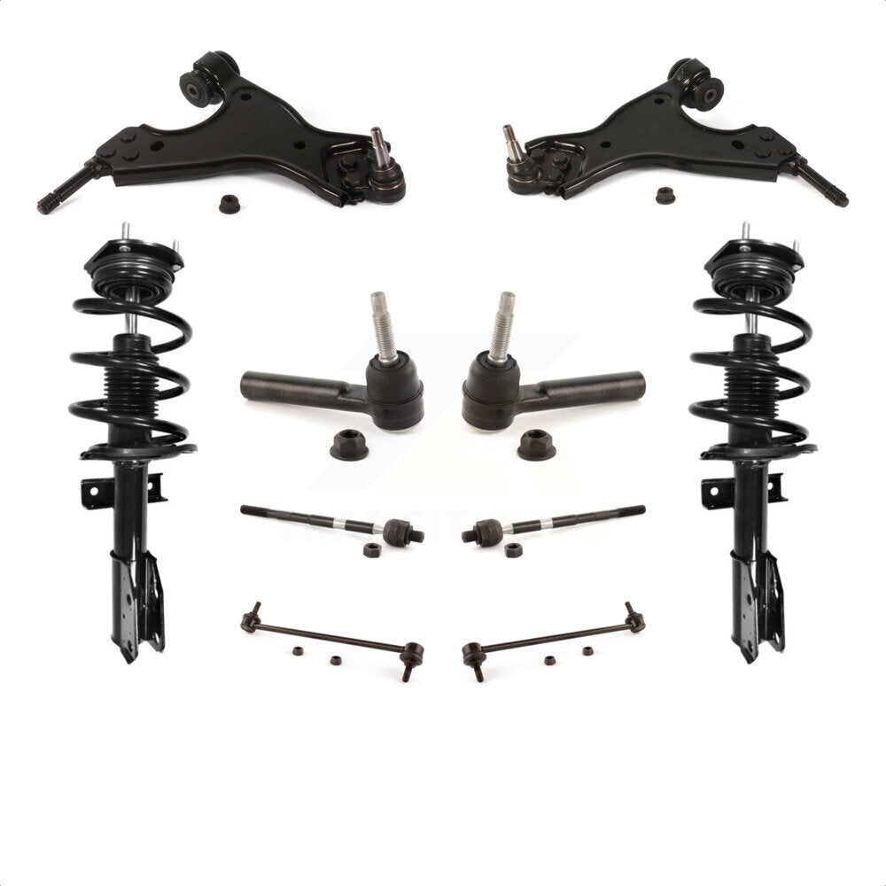 Front Control Arms Assembly And Complete Shock Tie Rods Link Sway Bar Suspension Kit (10Pc) For GMC Acadia Chevrolet Traverse Buick Enclave Saturn Outlook KSS-103956 by Transit Auto