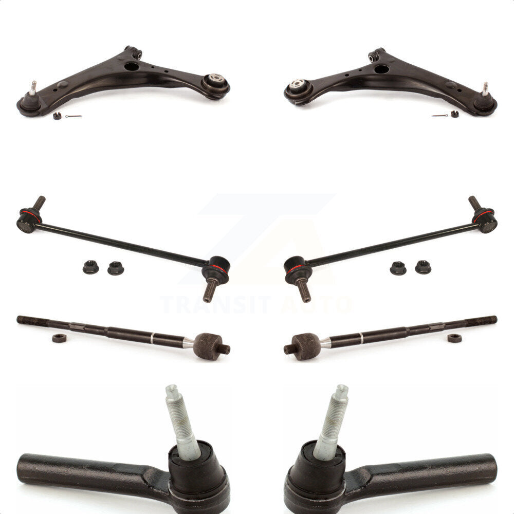 Front Suspension Control Arm And Ball Joint Assembly Steering Tie Rod End Stabilizer Bar Link Kit (8Pc) For Dodge Grand Caravan Chrysler Town & Country Ram C/V KTR-100424 by TOR