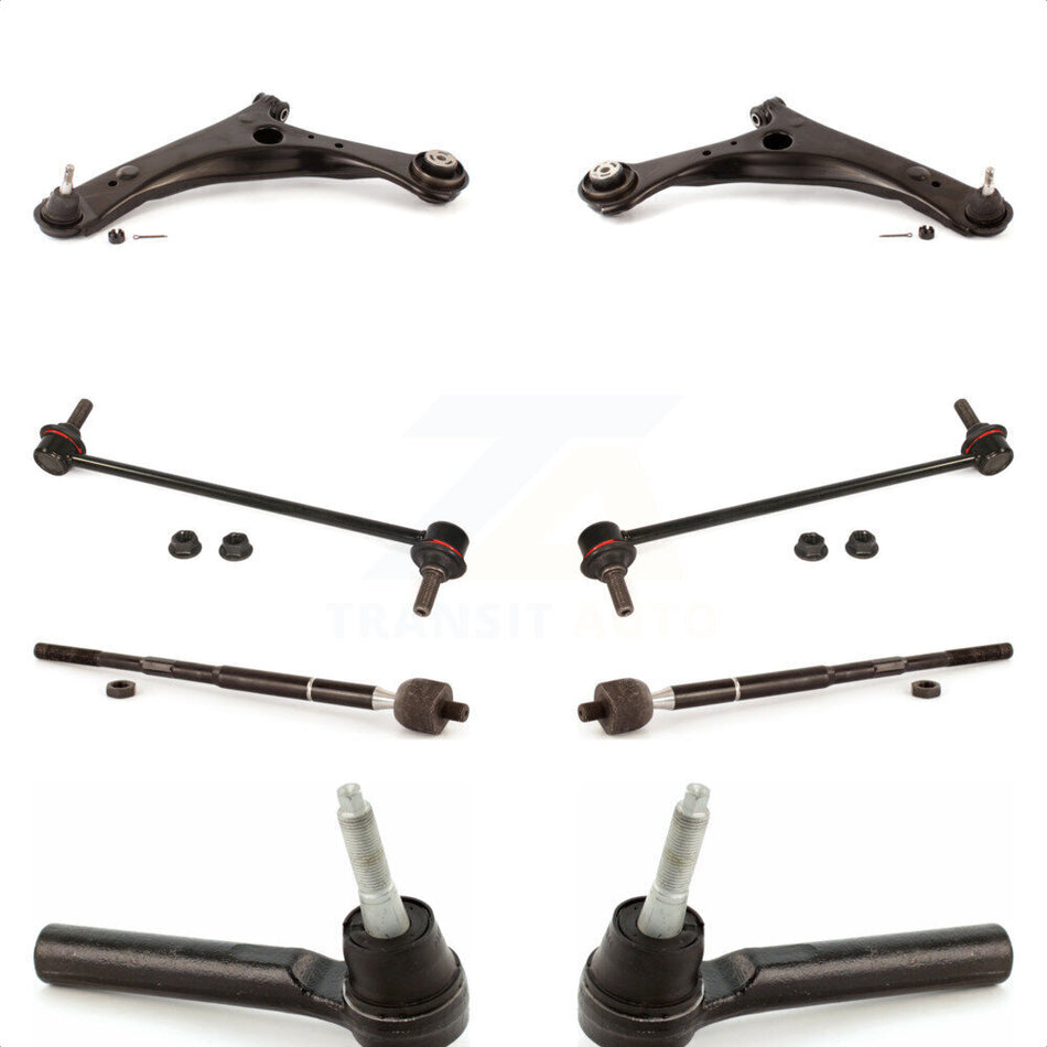 Front Suspension Control Arm And Ball Joint Assembly Steering Tie Rod End Stabilizer Bar Link Kit (8Pc) For Dodge Grand Caravan Chrysler Town & Country Ram C/V KTR-100424 by TOR