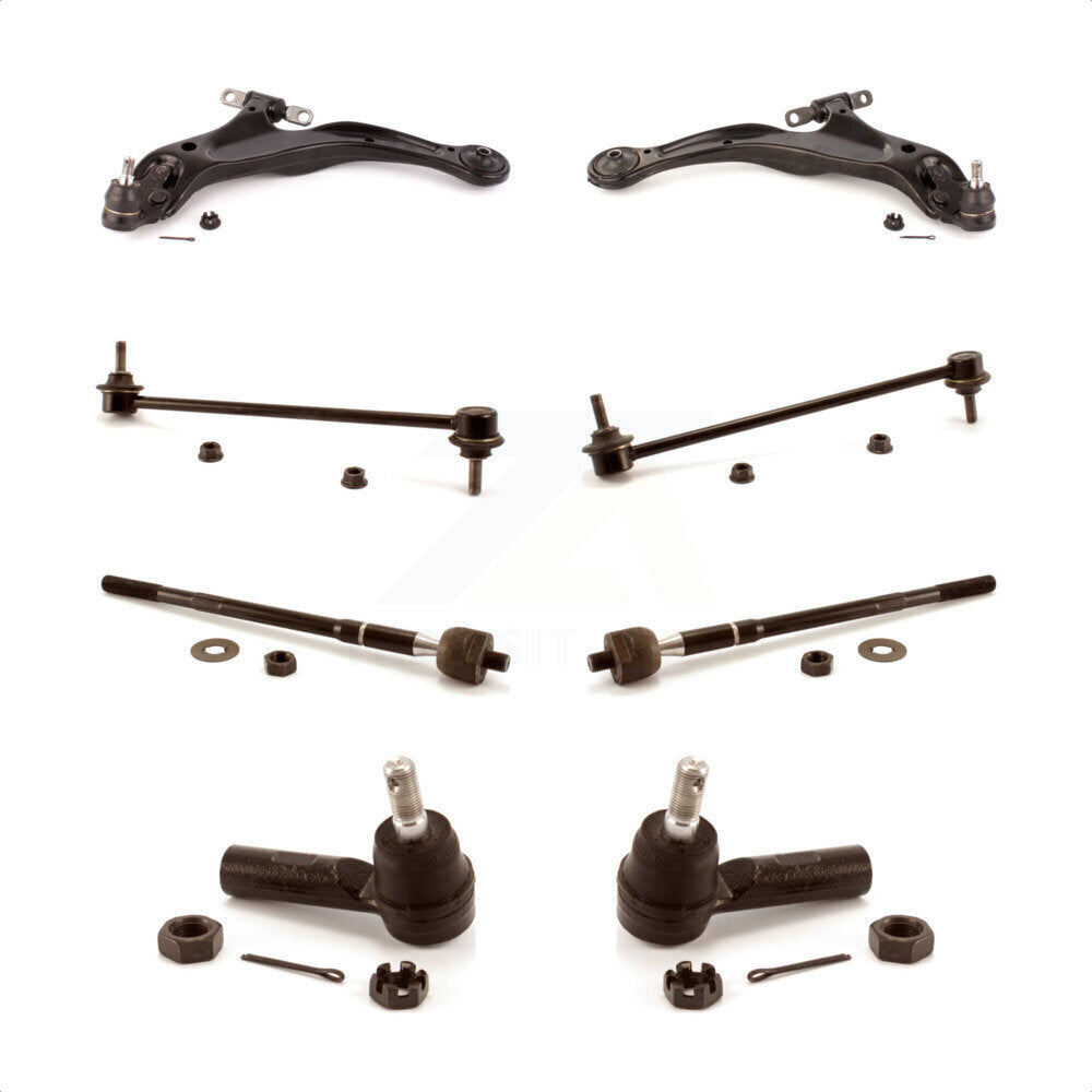 Front Suspension Control Arm And Ball Joint Assembly Steering Tie Rod End Stabilizer Bar Link Kit (8Pc) For 1998-2003 Toyota Sienna KTR-100466 by TOR