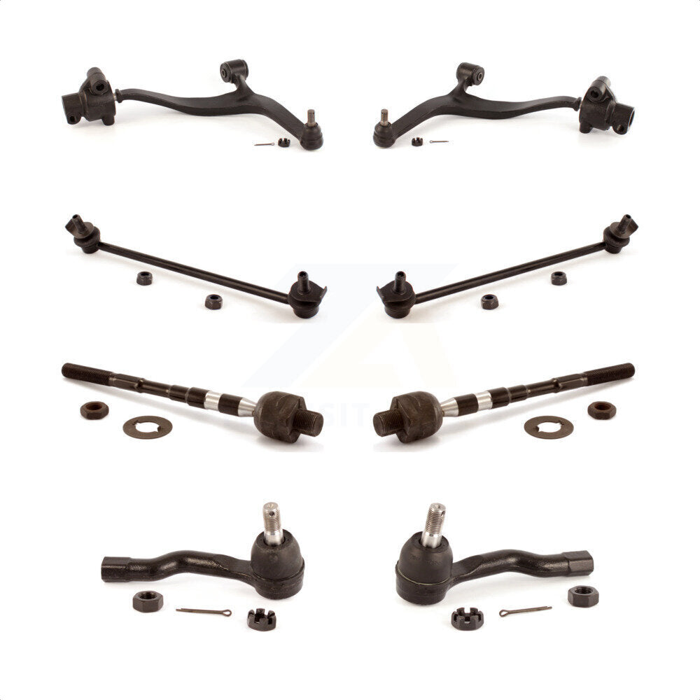 Front Suspension Control Arm And Ball Joint Assembly Steering Tie Rod End Stabilizer Bar Link Kit (8Pc) For 2003-2008 Infiniti FX35 FX45 INFINITI KTR-100548 by TOR