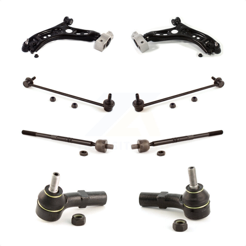 Front Suspension Control Arm And Ball Joint Assembly Steering Tie Rod End Stabilizer Bar Link Kit (8Pc) For Volkswagen Tiguan CC KTR-101608 by TOR