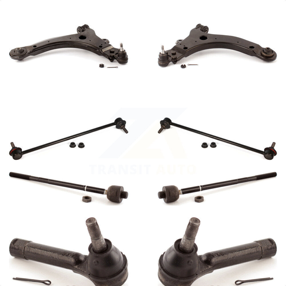 Front Suspension Control Arm And Ball Joint Assembly Steering Tie Rod End Stabilizer Bar Link Kit (8Pc) For 2005 Pontiac Montana Base with FWD KTR-101612 by TOR