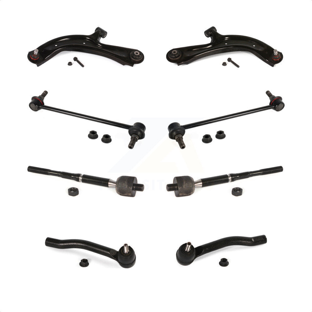 Front Suspension Control Arm And Ball Joint Assembly Steering Tie Rod End Stabilizer Bar Link Kit (8Pc) For Nissan Sentra NV200 KTR-101686 by TOR