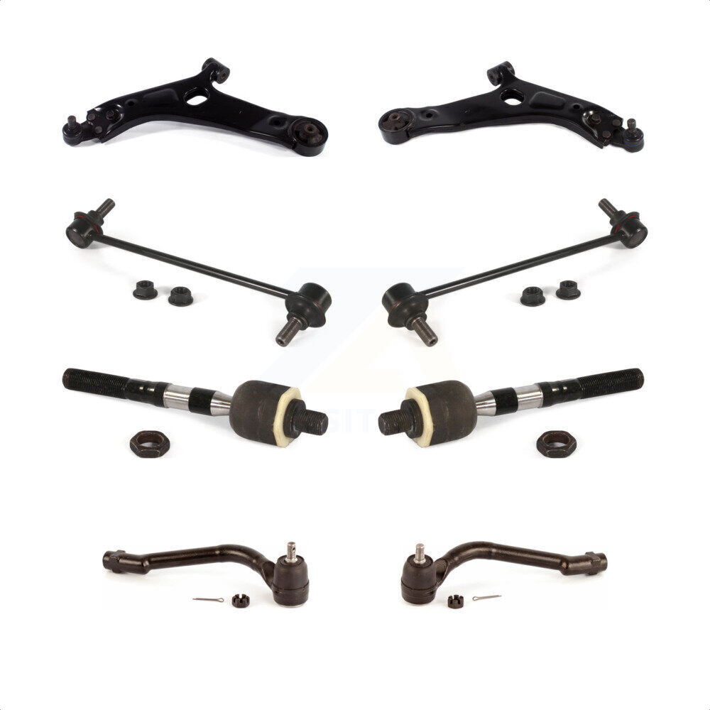 Front Suspension Control Arm And Ball Joint Assembly Steering Tie Rod End Stabilizer Bar Link Kit (8Pc) For Hyundai Tucson KTR-103229 by TOR