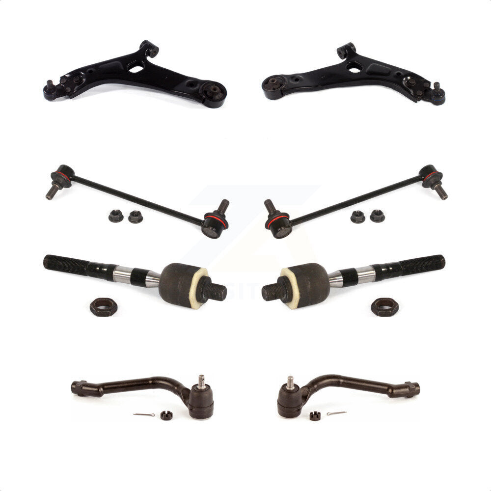 Front Suspension Control Arm And Ball Joint Assembly Steering Tie Rod End Stabilizer Bar Link Kit (8Pc) For Hyundai Tucson Kia Sportage KTR-103230 by TOR