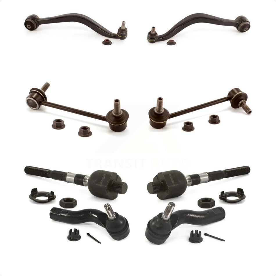 Front Suspension Control Arm And Ball Joint Assembly Steering Tie Rod End Stabilizer Bar Link Kit (8Pc) For 2010 Ford Fusion 3.5L KTR-103258 by TOR