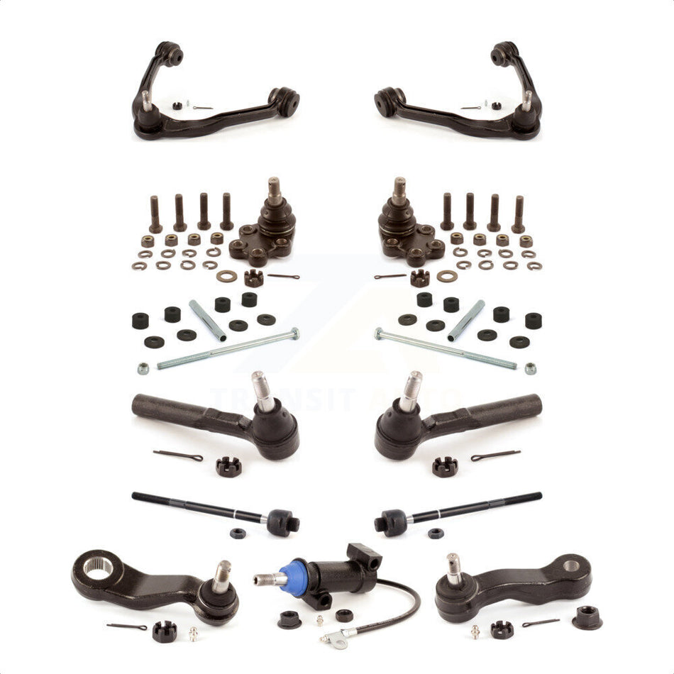 Front Control Arms & Lower Ball Joints Tie Rods Link Sway Bar Kit (13Pc) For Chevrolet Silverado 1500 Classic GMC Sierra Without Frame Bracket RWD with Coil front springs Rack steering type KTR-103418 by TOR