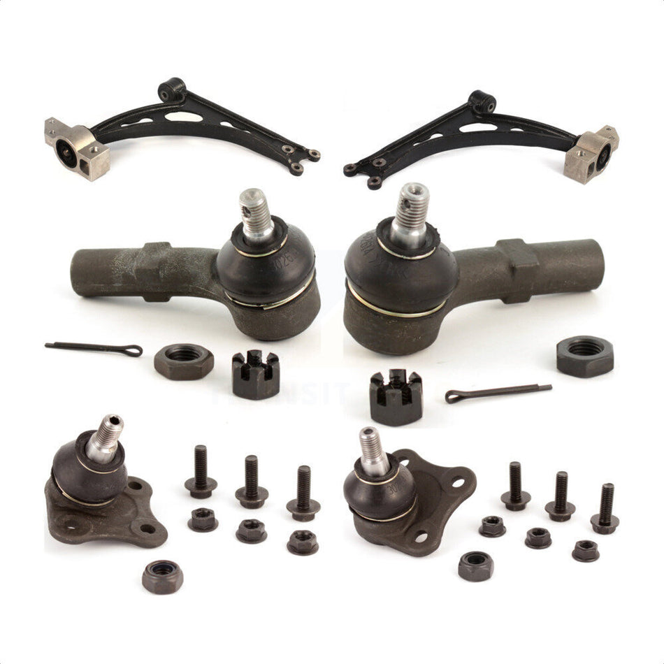 Front Suspension Control Arm With Tie Rod End And Ball Joint Kit (6Pc) For 2006 Volkswagen Jetta GLI 7th 8th Digit Of VIN Is "9M" Or "1J" KTR-103977 by TOR