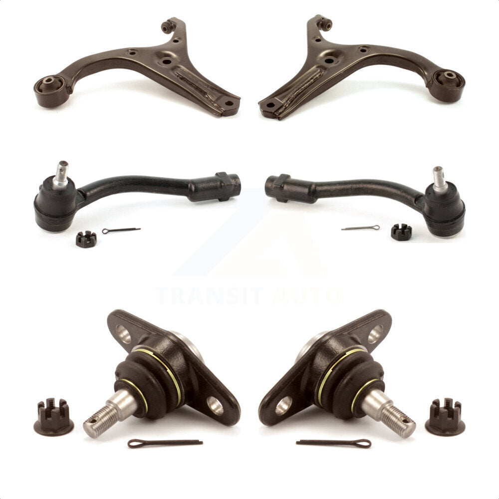 Front Suspension Control Arm With Tie Rod End And Ball Joint Kit (6Pc) For 2006-2011 Kia Rio Rio5 KTR-103994 by TOR