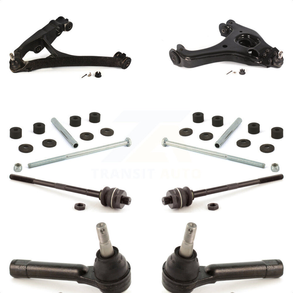 Front Suspension Control Arm And Ball Joint Assembly Steering Tie Rod End Stabilizer Link Kit (8Pc) For 2005 Chevrolet Silverado 1500 RWD with Torsion Bar front springs Gear steering type KTR-104054 by TOR