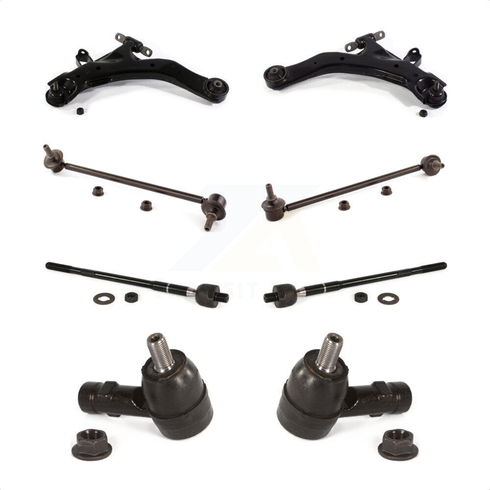 Front Suspension Control Arm And Ball Joint Assembly Steering Tie Rod End Stabilizer Bar Link Kit (8Pc) For 2003-2008 Hyundai Tiburon KTR-104055 by TOR