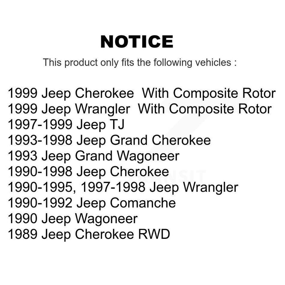 Front Wheel Bearing And Hub Assembly Pair For Jeep Wrangler Cherokee Grand Comanche Wagoneer TJ K70-100248