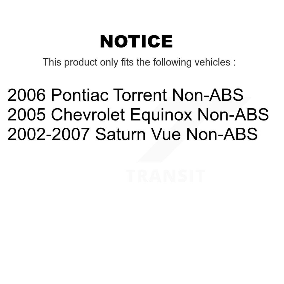 Front Wheel Bearing And Hub Assembly Pair For Saturn Vue Chevrolet Equinox Pontiac Torrent Non-ABS K70-100274