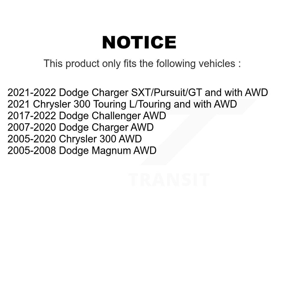 Front Wheel Bearing And Hub Assembly Pair For Dodge Charger Chrysler 300 Challenger Magnum K70-100297