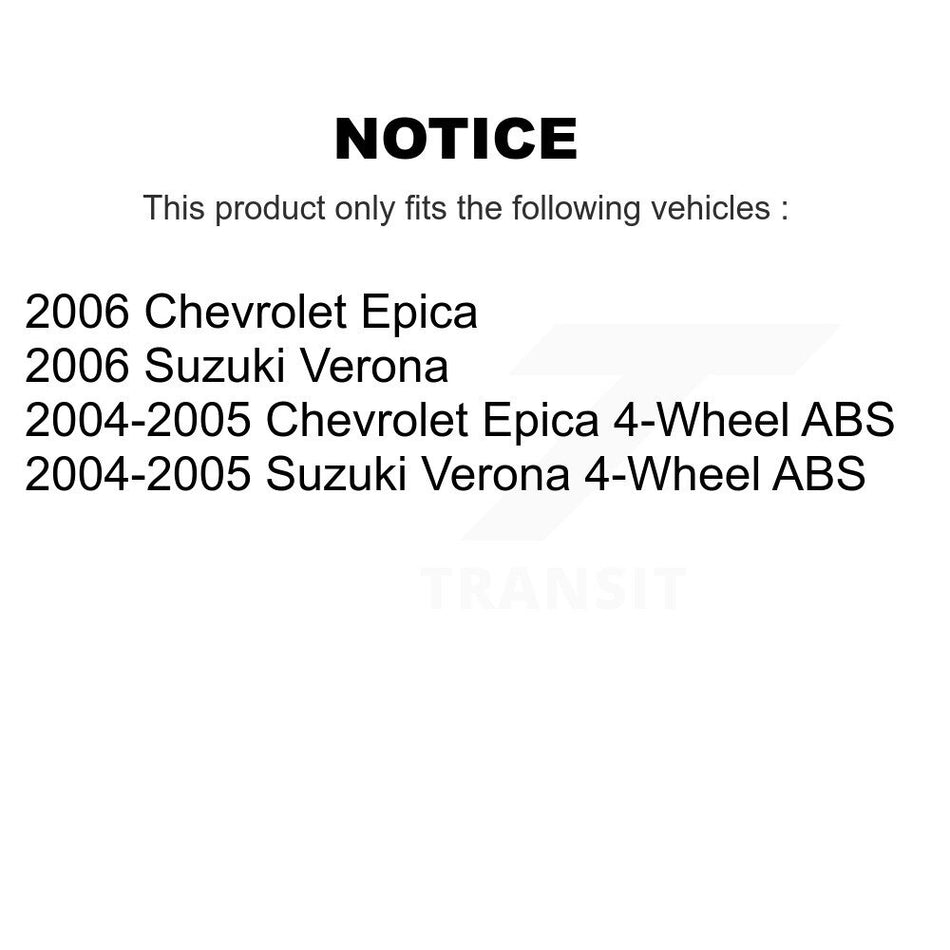 Front Wheel Bearing And Hub Assembly Pair For Suzuki Verona Chevrolet Epica K70-100307