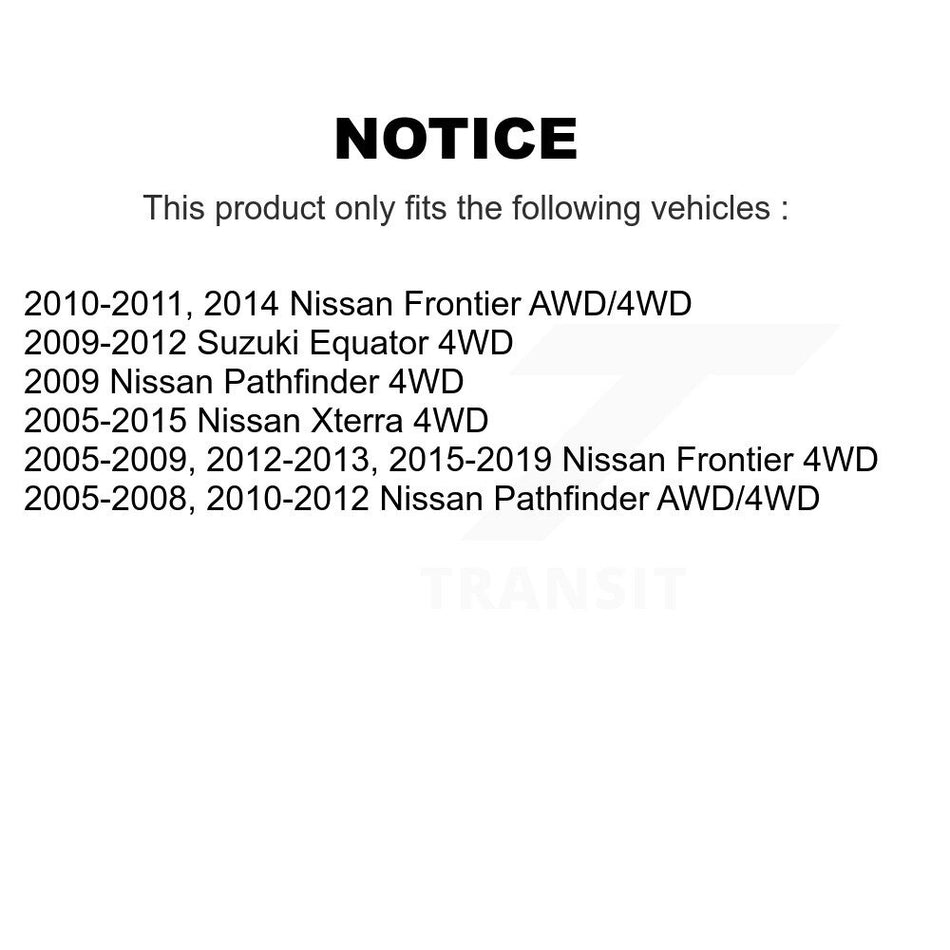 Front Wheel Bearing And Hub Assembly Pair For Nissan Frontier Pathfinder Xterra Suzuki Equator K70-100409