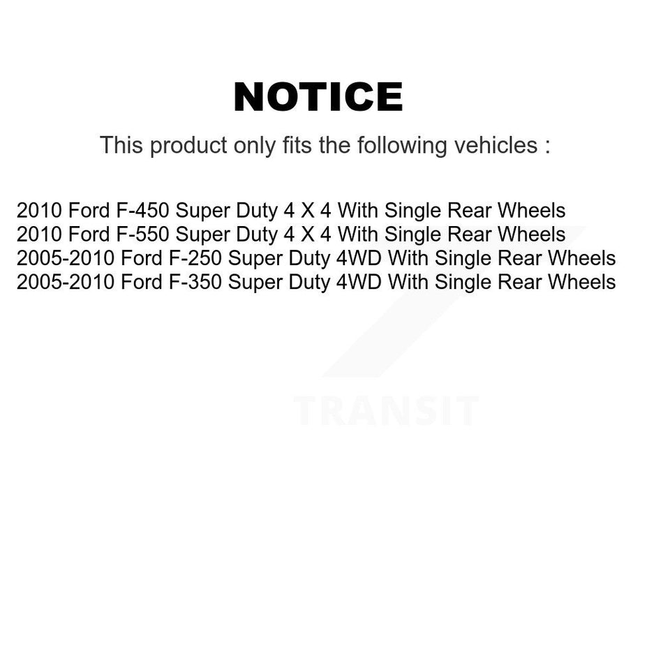 Front Wheel Bearing And Hub Assembly Pair For Ford F-250 Super Duty F-350 F-450 F-550 With Single Rear Wheels K70-100417