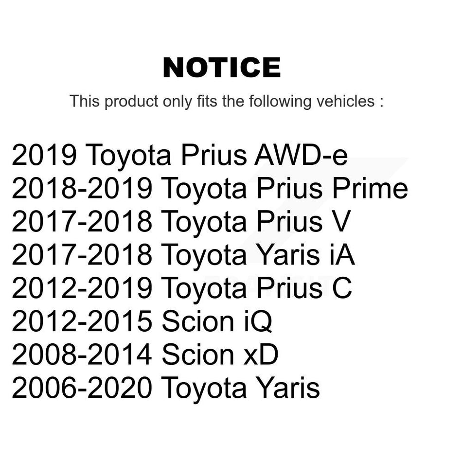 Front Wheel Bearing Pair For Toyota Yaris Prius C Scion xD iA Prime V iQ AWD-e K70-100532