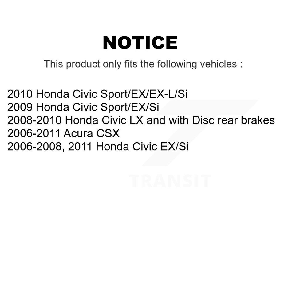 Rear Wheel Bearing And Hub Assembly Pair For Honda Civic Acura CSX K70-100620